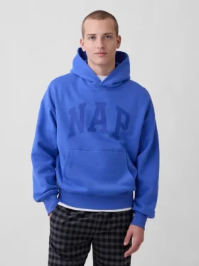 Sudadera con capucha para adulto Vintagesoft con logotipo en felpa