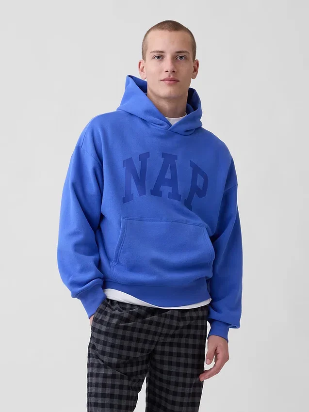 Sudadera con capucha para adulto Vintagesoft con logotipo en felpa