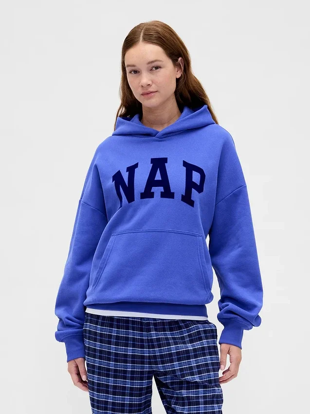 Sudadera con capucha para adulto Vintagesoft con logotipo en felpa