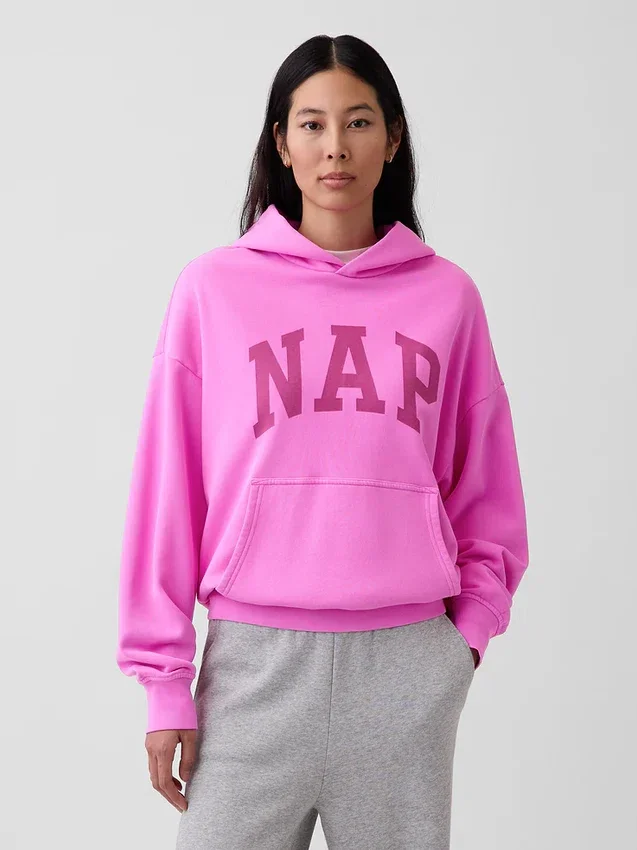 Sudadera con capucha para adulto Vintagesoft con logotipo en felpa