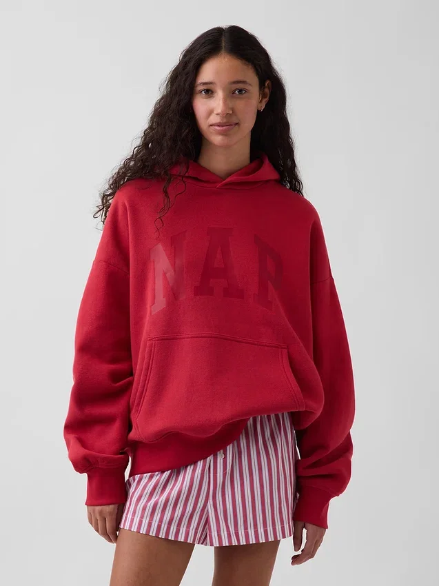 Sudadera con capucha para adulto Vintagesoft con logotipo en felpa