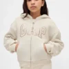 Sudadera con capucha para niños con logotipo gráfico y forro de sherpa