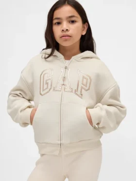 Sudadera con capucha para niños con logotipo gráfico y forro de sherpa