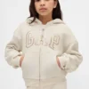 Sudadera con capucha para niños con logotipo gráfico y forro de sherpa