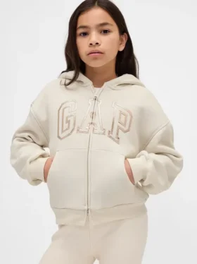 Sudadera con capucha para niños con logotipo gráfico y forro de sherpa