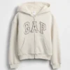 Sudadera con capucha para niños con logotipo gráfico y forro de sherpa