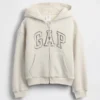 Sudadera con capucha para niños con logotipo gráfico y forro de sherpa