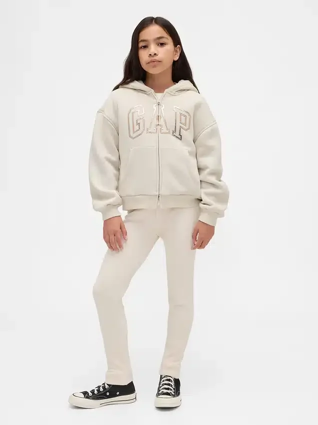 Sudadera con capucha para niños con logotipo gráfico y forro de sherpa