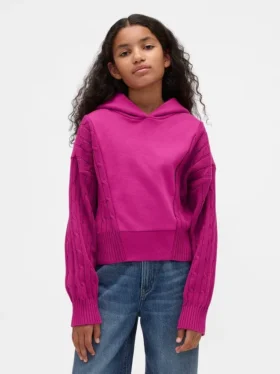 Sudadera con capucha para niños Vintagesoft de mezcla de tejidos