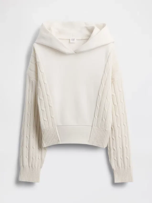 Sudadera con capucha para niños Vintagesoft de mezcla de tejidos