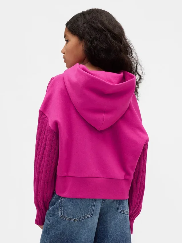 Sudadera con capucha para niños Vintagesoft de mezcla de tejidos