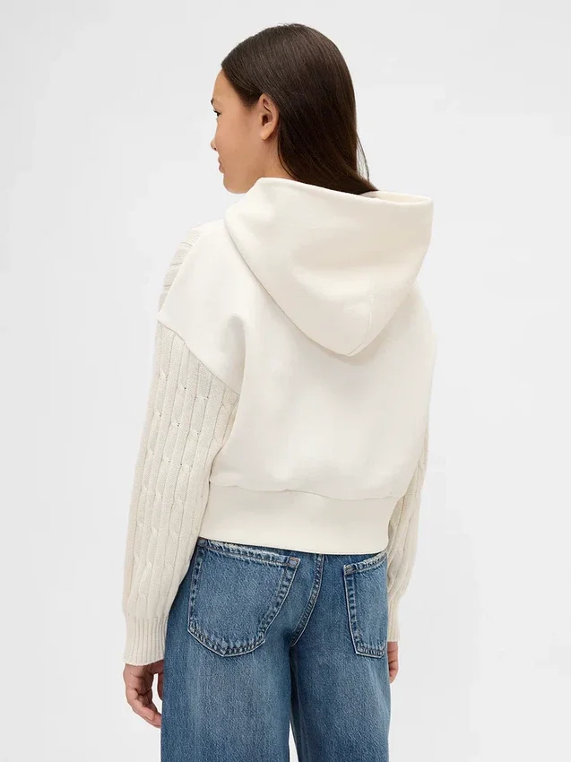 Sudadera con capucha para niños Vintagesoft de mezcla de tejidos