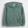 Sudadera con capucha y cremallera completa de punto waffle para bebés y niños