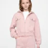 Sudadera con capucha y cremallera corta Vintagesoft para niños