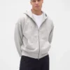 Sudadera con capucha y cremallera de felpa francesa extra gruesa para adulto
