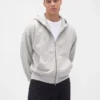 Sudadera con capucha y cremallera de felpa francesa extra gruesa para adulto