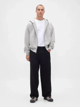 Sudadera con capucha y cremallera de felpa francesa extra gruesa para adulto
