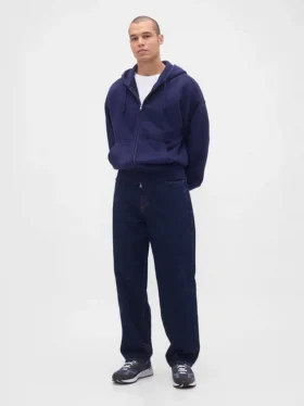 Sudadera con capucha y cremallera de felpa francesa extra gruesa para adulto