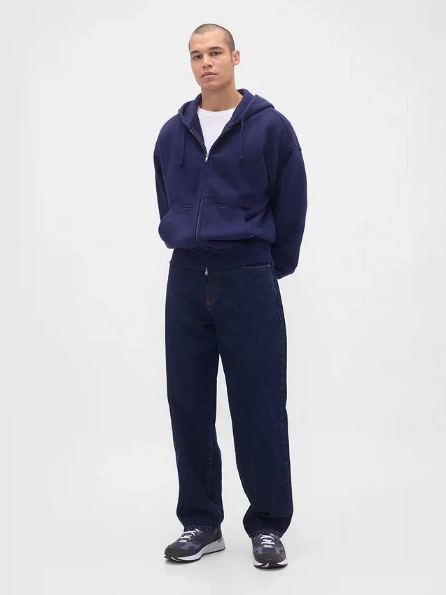 Sudadera con capucha y cremallera de felpa francesa extra gruesa para adulto