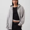 Sudadera con capucha y cremallera de felpa francesa extra gruesa para adulto