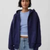 Sudadera con capucha y cremallera de felpa francesa extra gruesa para adulto