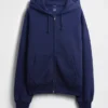 Sudadera con capucha y cremallera de felpa francesa extra gruesa para adulto