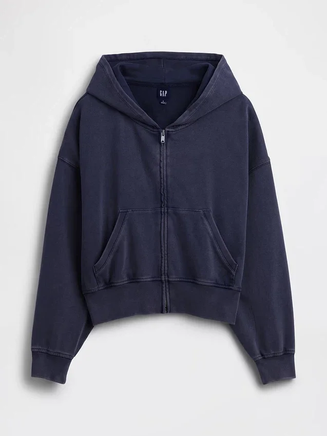 Sudadera con capucha y cremallera de felpa Vintagesoft