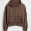 Sudadera con capucha y cremallera de felpa Vintagesoft