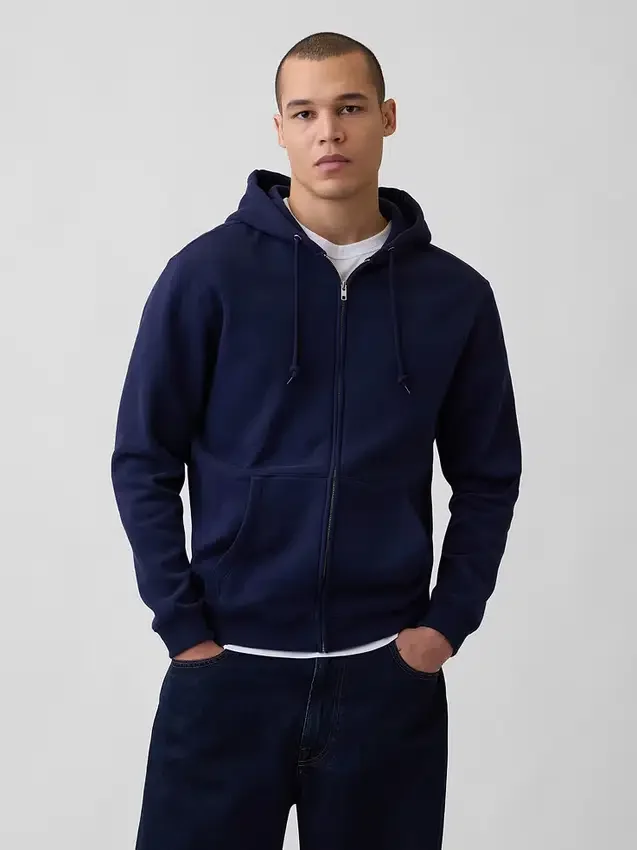 Sudadera con capucha y cremallera holgada Vintagesoft para adulto