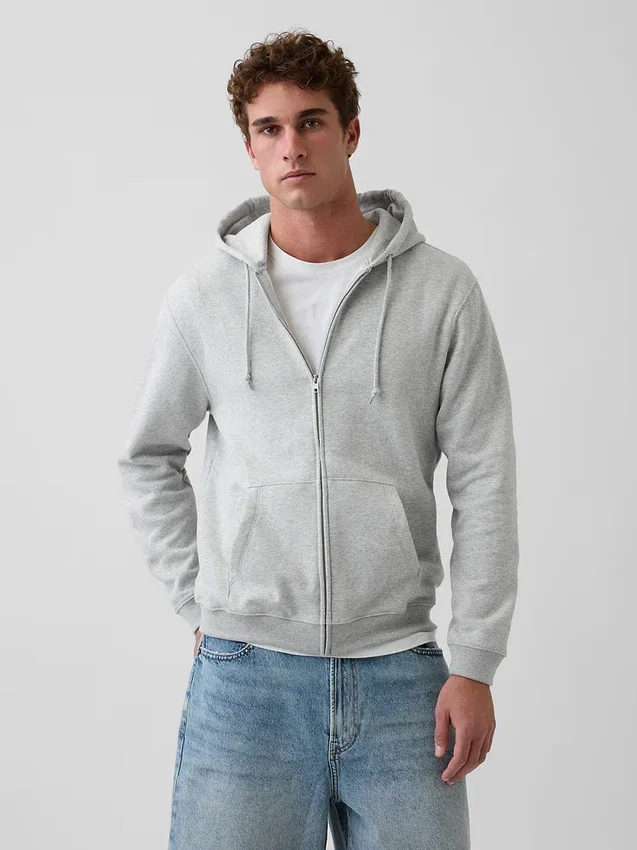 Sudadera con capucha y cremallera holgada Vintagesoft para adulto