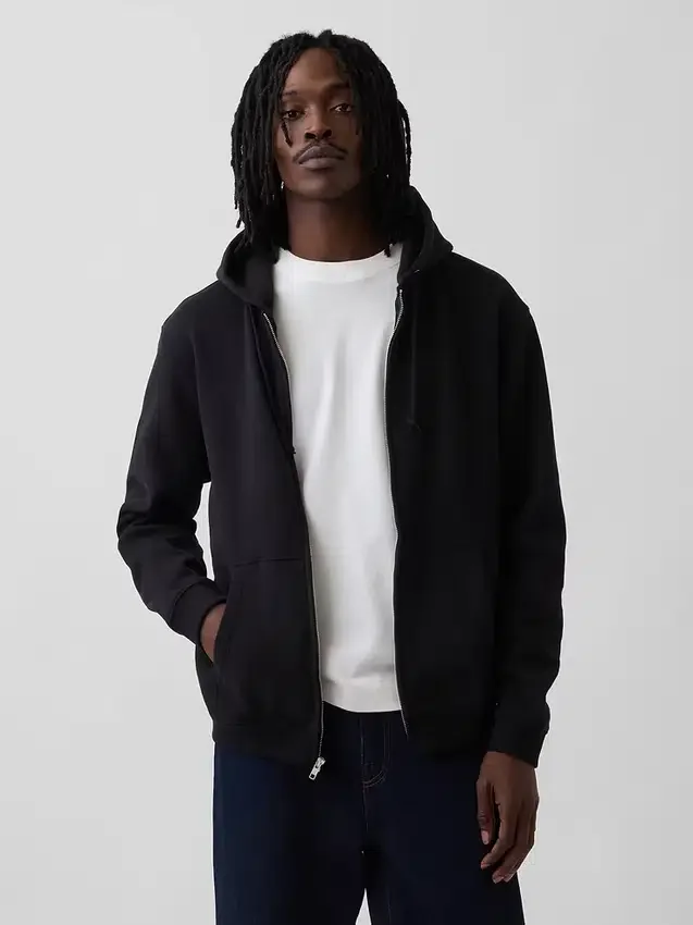 Sudadera con capucha y cremallera holgada Vintagesoft para adulto