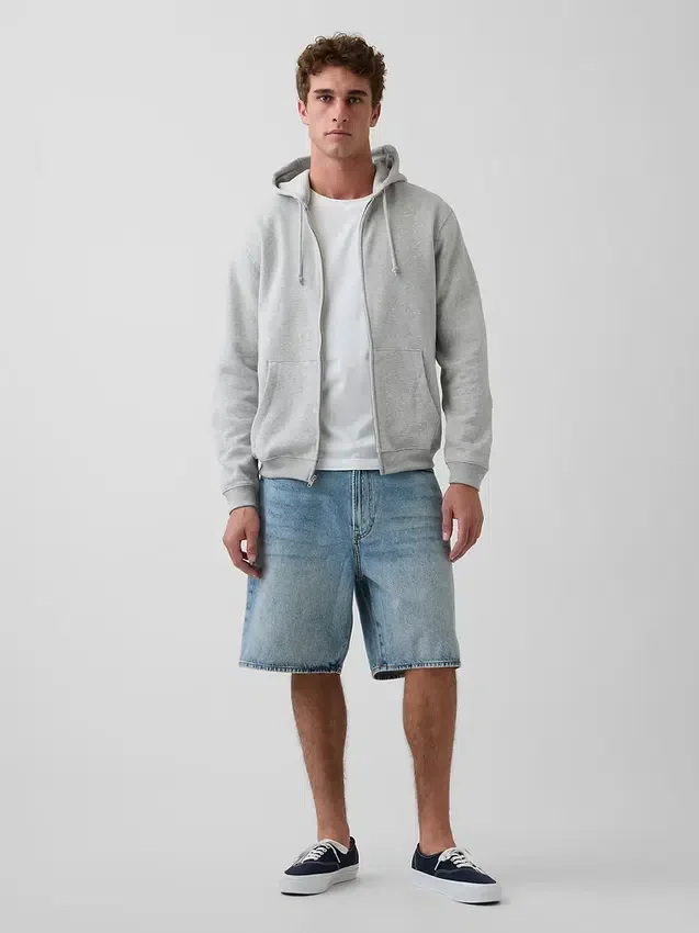 Sudadera con capucha y cremallera holgada Vintagesoft para adulto