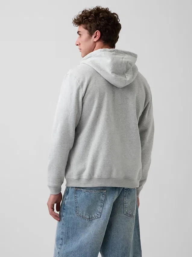 Sudadera con capucha y cremallera holgada Vintagesoft para adulto