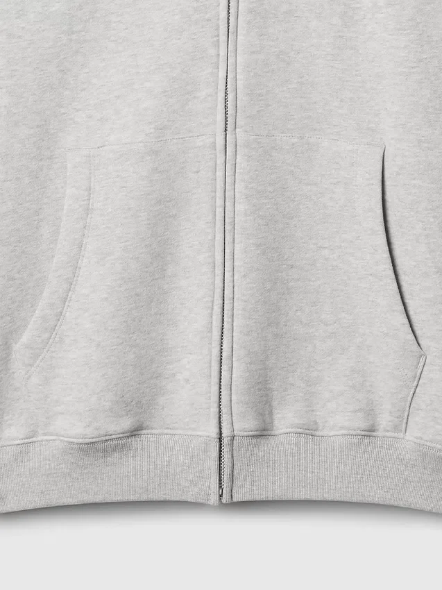 Sudadera con capucha y cremallera holgada Vintagesoft para adulto