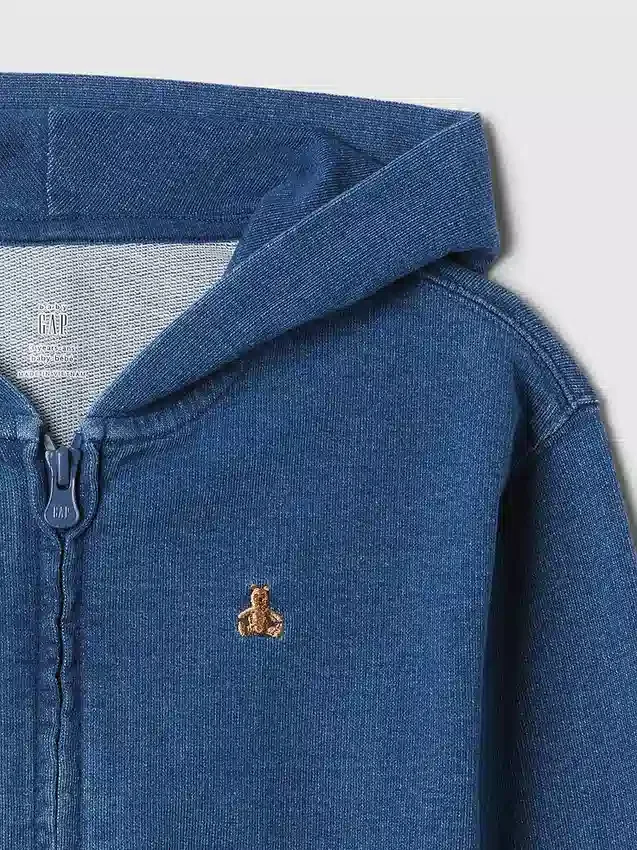 Sudadera con capucha y cremallera holgada Vintagesoft para Bebé y Niño