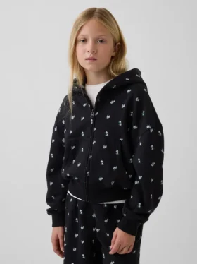 Sudadera con capucha y cremallera oversize con logotipo «Vintagesoft» para niños