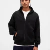 Sudadera con capucha y cremallera oversize de peso grueso para adulto
