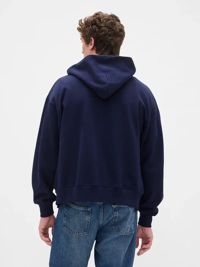 Sudadera con capucha y cremallera oversize de peso grueso para adulto