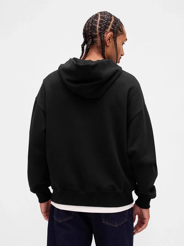 Sudadera con capucha y cremallera oversize de peso grueso para adulto
