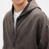 Sudadera con capucha y cremallera oversize de peso grueso para adulto