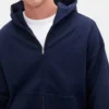 Sudadera con capucha y cremallera oversize de peso grueso para adulto