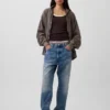 Sudadera con capucha y cremallera oversize de peso grueso para adulto