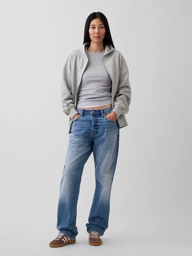 Sudadera con capucha y cremallera oversize de peso grueso para adulto