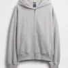 Sudadera con capucha y cremallera oversize de peso grueso para adulto