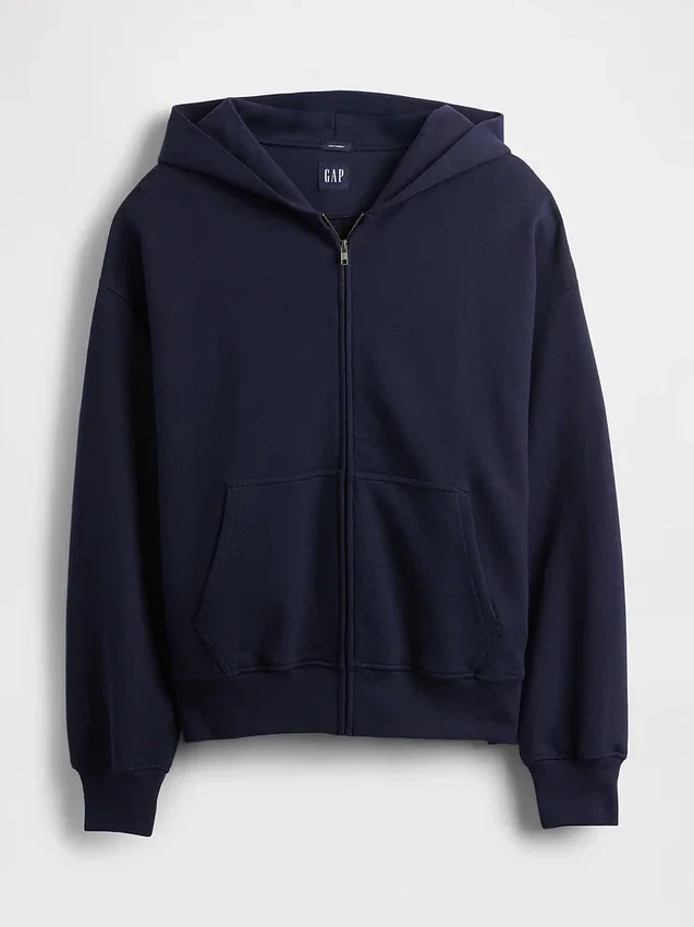 Sudadera con capucha y cremallera oversize de peso grueso para adulto