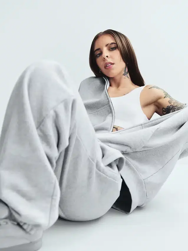 Sudadera con capucha y cremallera oversize de peso grueso para adulto