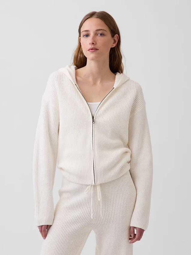 Sudadera con capucha y cremallera oversize de punto Shaker de CashSoft