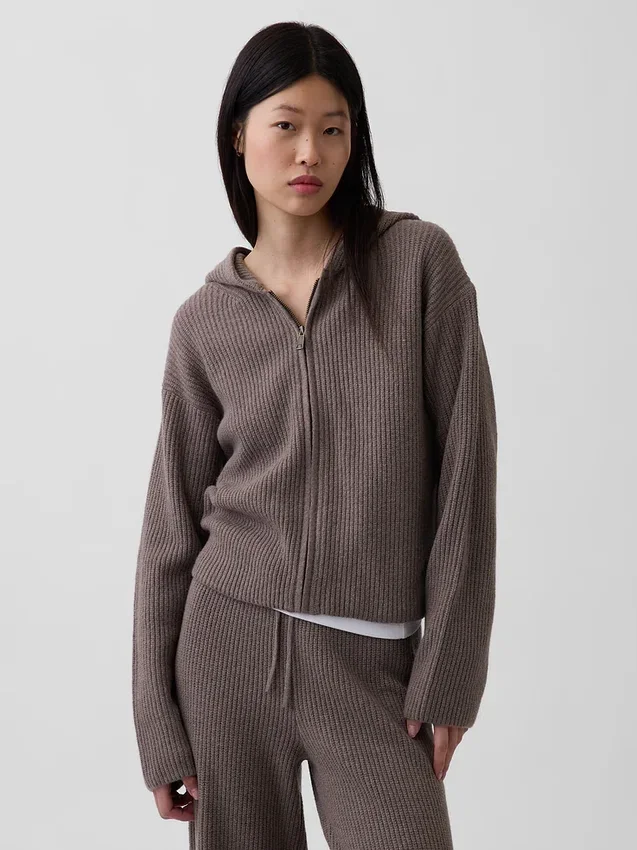 Sudadera con capucha y cremallera oversize de punto Shaker de CashSoft