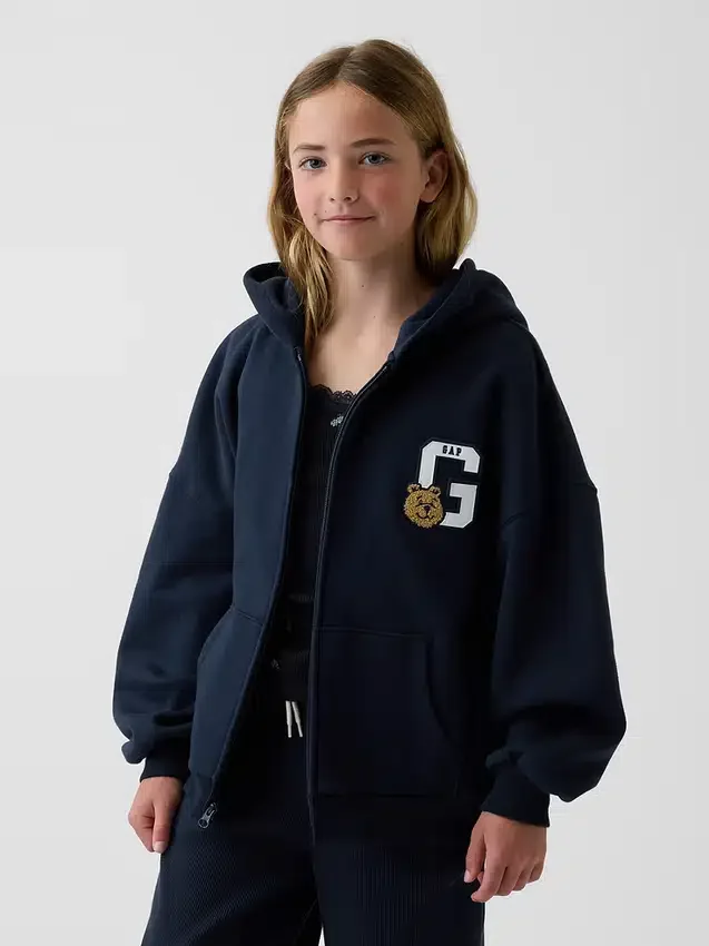 Sudadera con capucha y cremallera oversize Vintagesoft para niños