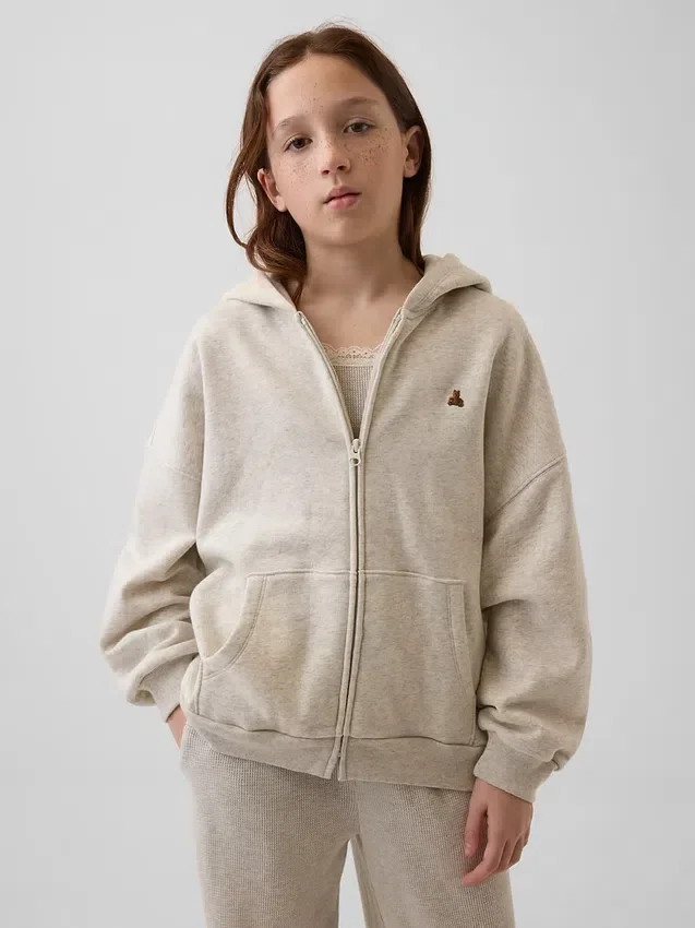 Sudadera con capucha y cremallera oversize Vintagesoft para niños